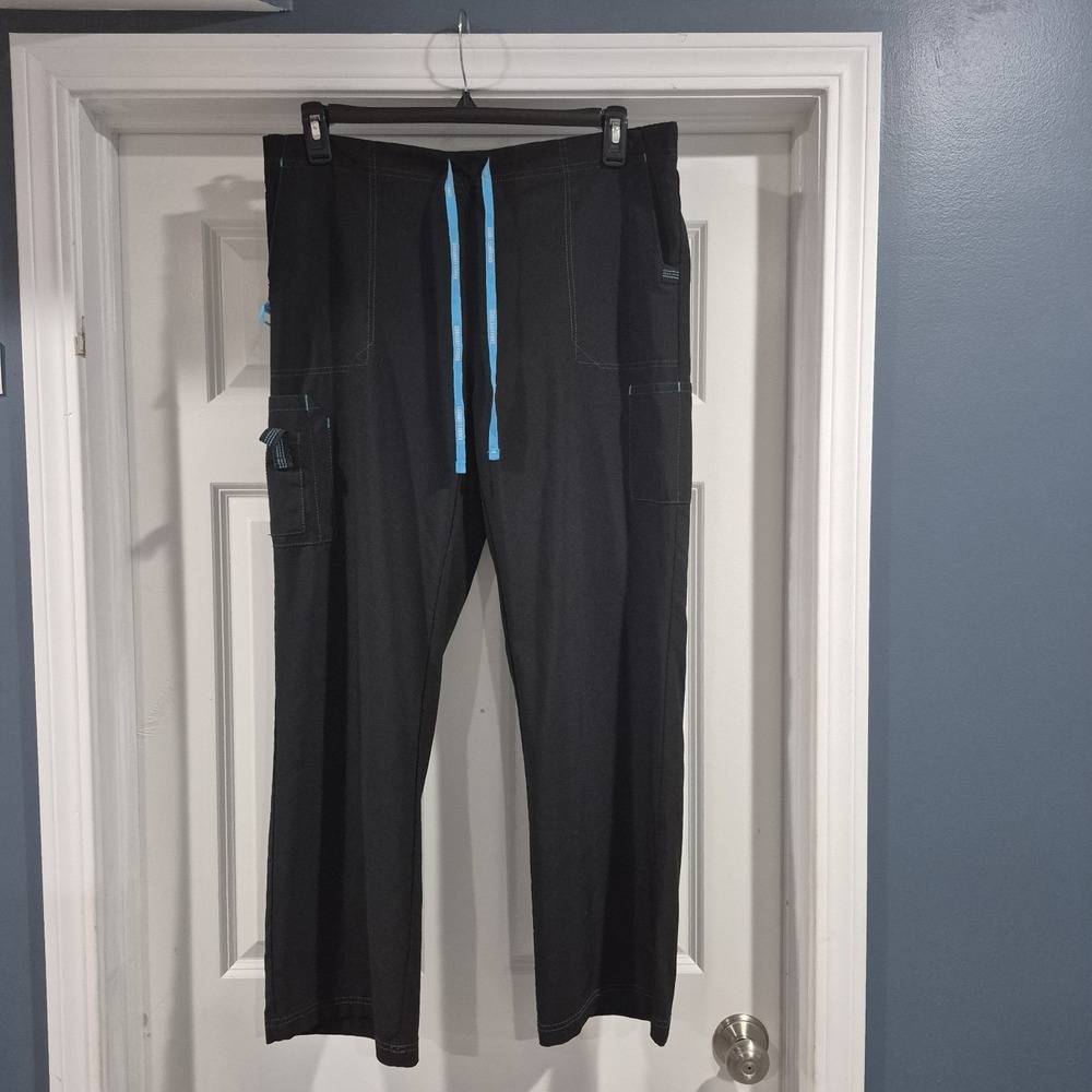 Carhartt Scrub Pants Womens XL Black Blue Cross Flex Cargo Utility Stretch